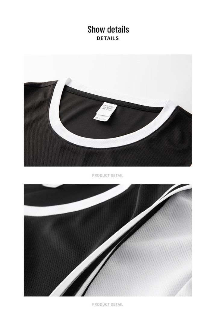 Best-Selling European-Size Basketball Set: Short Sleeve Round Neck Sporty Casual Running Outfit