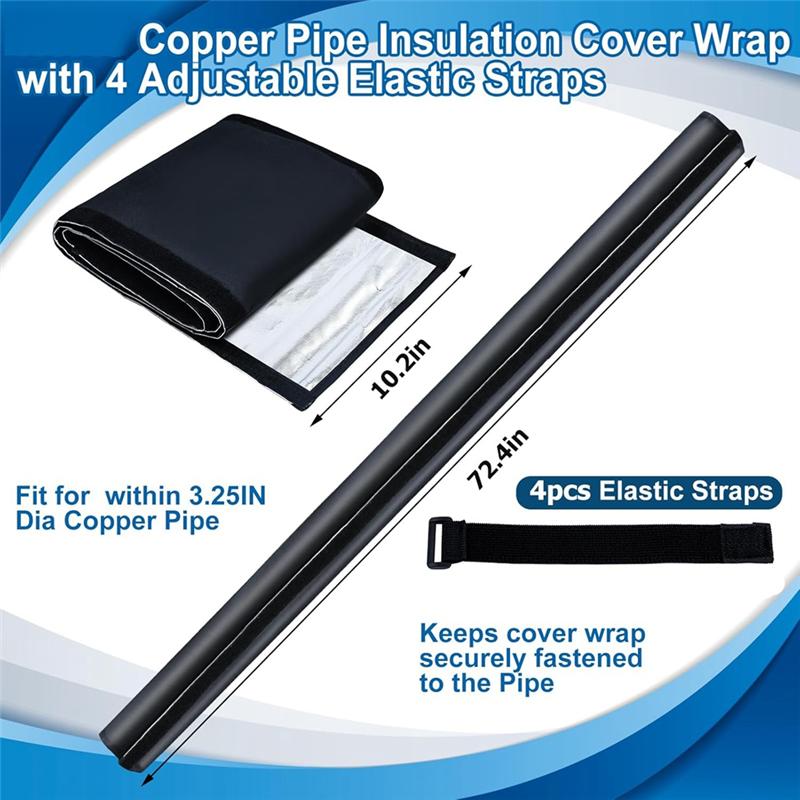 A03F-Copper Line Insulation Sleeve Wrap 3-Layer HVAC Copper Pipe Insulation Cover Protector Outdoor 600D Oxford AC