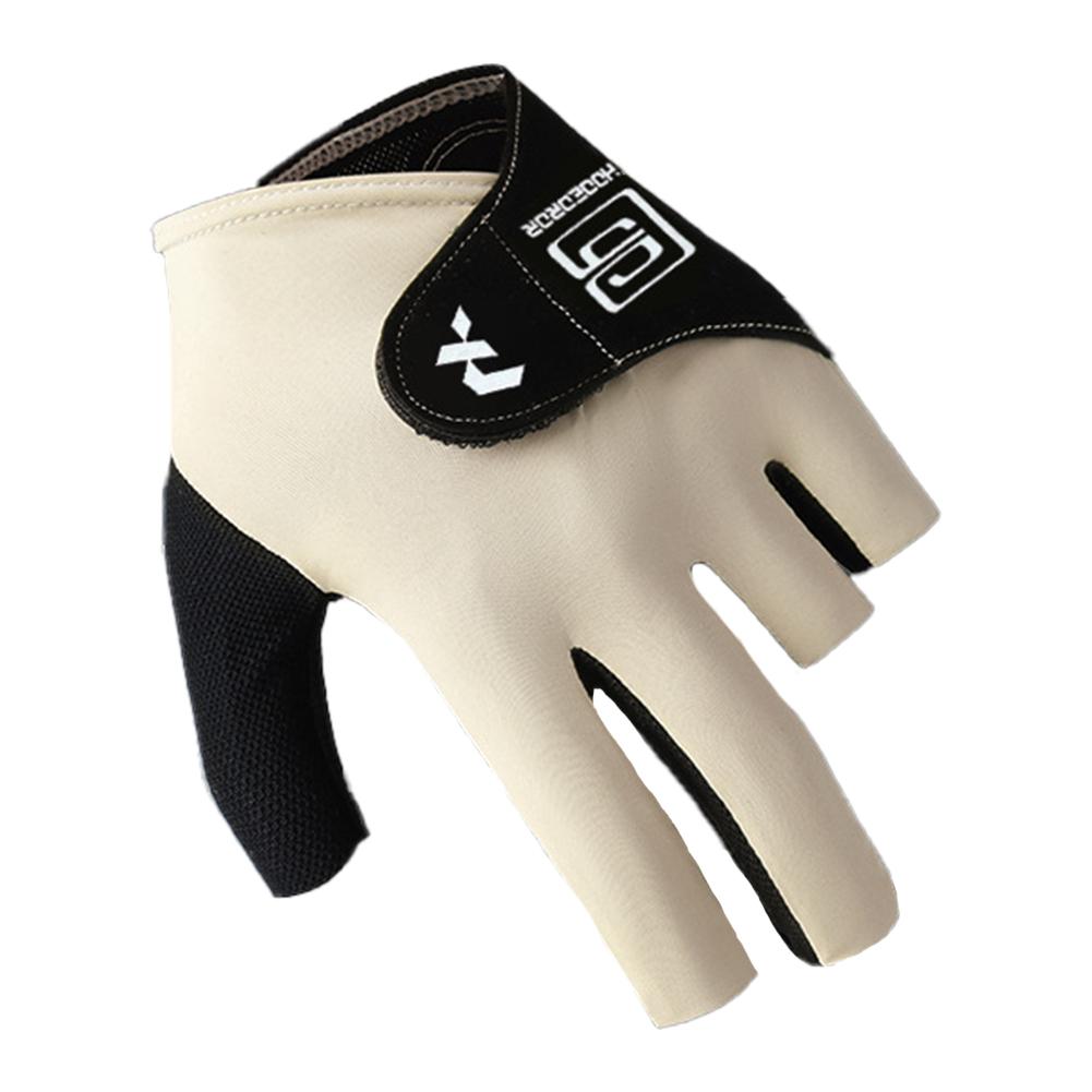 1PC Professional Half Finger Billiard Gloves For Left Hand Breathable Wear Resistant Ice Silk Gloves With Non-Slip Gasket Self-Adhesive Cloth Fixed