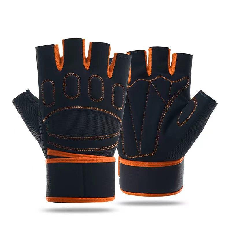 Fitnesshandschuhe für Männer und Frauen Halbfinger Handgelenkschützer Rutschfest Verschleißfest Riemen für Anti-Blasenbildung