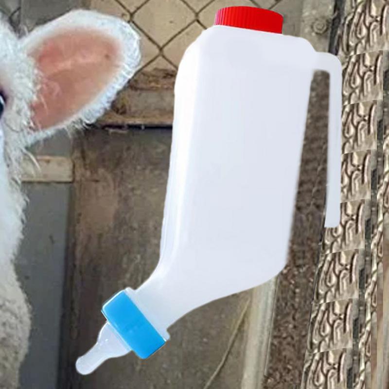Lamb Milk Bottle Lamb Bottle Milk Bucket Hangable Milk Feeder with Clear Scale Soft Nipple Goat Bottle Lamb Feeder Bottle