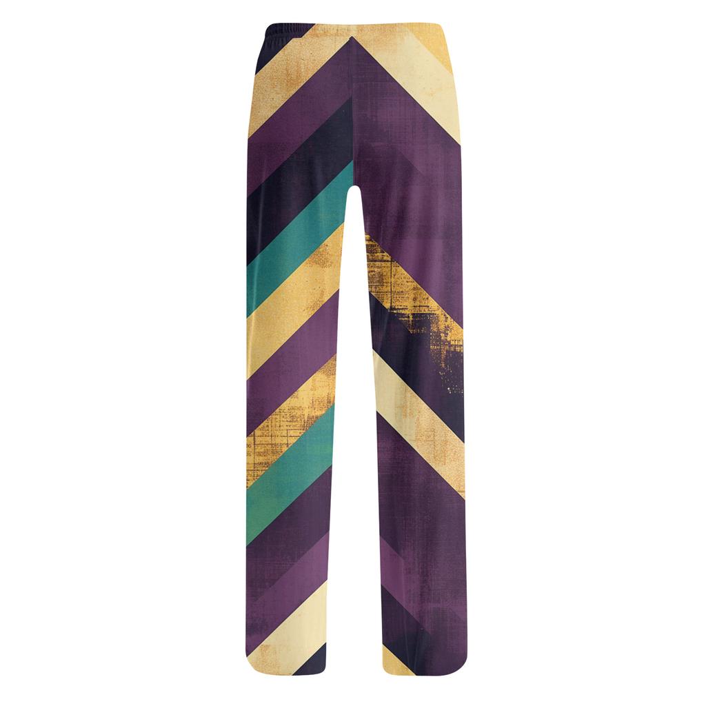 Ladies' Loose And Casual Carnival Printed Wide Leg Pants With Elastic Waistband Drawstring And Pocket Pants