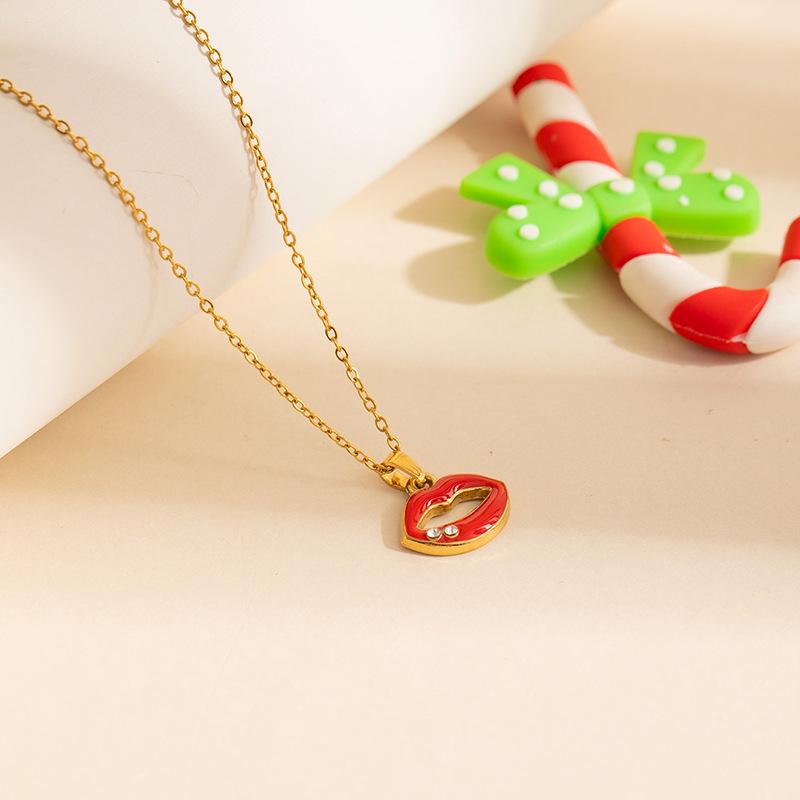 Christmas Snowman Letter Necklace: High-End Stainless Steel Choker