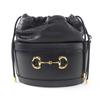 Excellent Shoulder Bag Black Leather Women 602118 Used