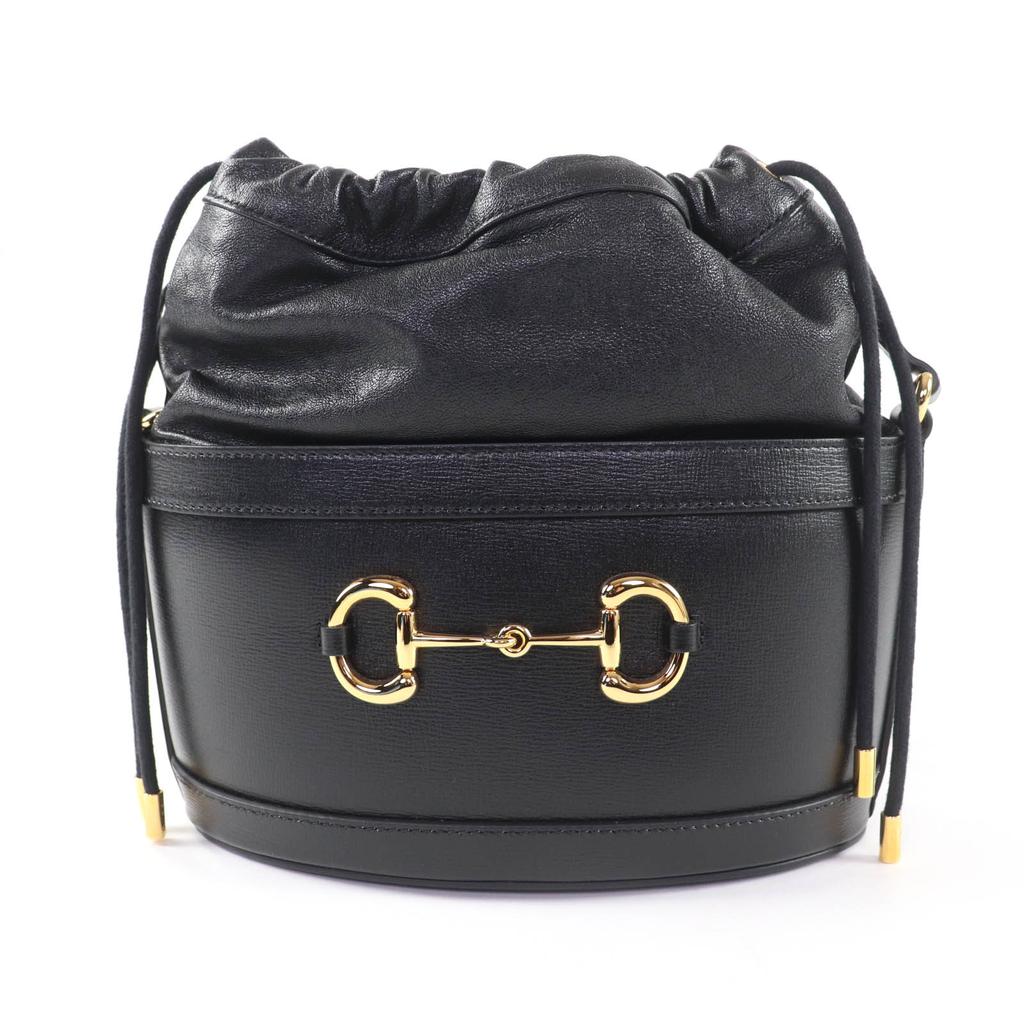 Excellent GUCCI Shoulder Bag black leather Women 602118 Used