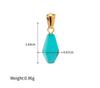 Wind Handgeschnitten Geometrisch Blau Goldpulver Goldstein Anhänger DIY Titanstahl Nichtverblassend Halskette Schmuck