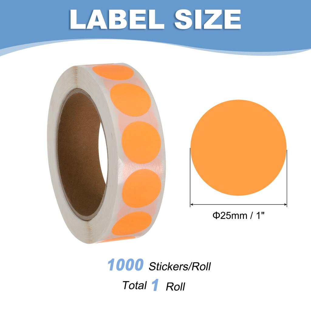 1000Pcs Colored Dot Stickers Color Coding Labels Blank Circle Stickers Adhesive Round Price Stickers for Office 12.7mm 19mm 25mm