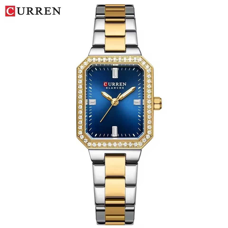 Curren 9102 Luxury Diamond Women's Quartz Watch Luminous Ladies Wristwatch Stainless Steel Ice Diamond Bracelet Casual Clock