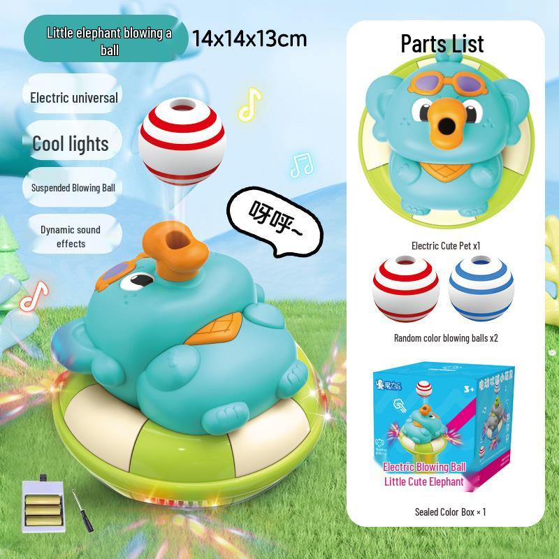 Electric Frog & Elephant Music Toy Set: Hovering Ball and Light-Up Features