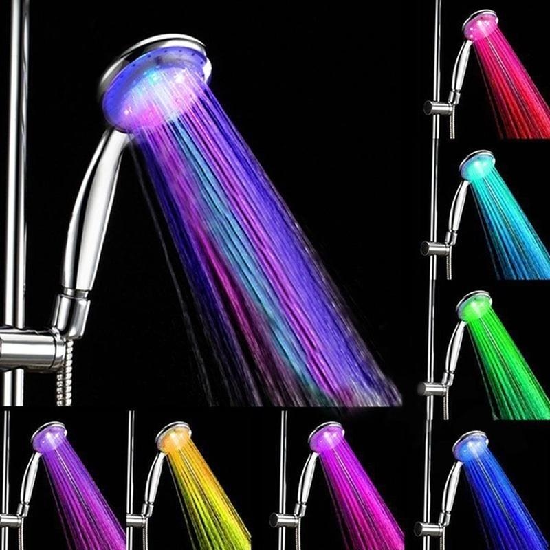 Neue romantische automatische Magie 7 Farbe 5 LED-Leuchten Gabe Regenduschkopf Einzelrundkopf LD8008A