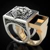 A Cross-border Hot Fashion Retro Domineering Lion Ring Creative Invisible Storage Box Box Holiday Gift