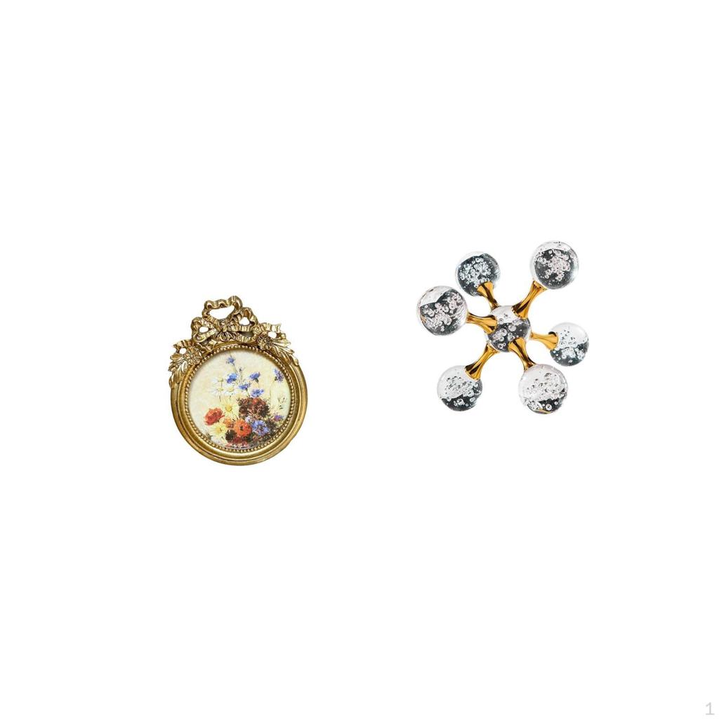 Antique Bubble Photo Frame Sphere Figurine Vintage Picture Round Ornate European Desktop Wall