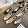 Fashion Flat Shoes for Women 2025 Spring and Autumn Square Toe Plus Size Women's Shoes  Loafers Women Ladies Zapatos De Mujer