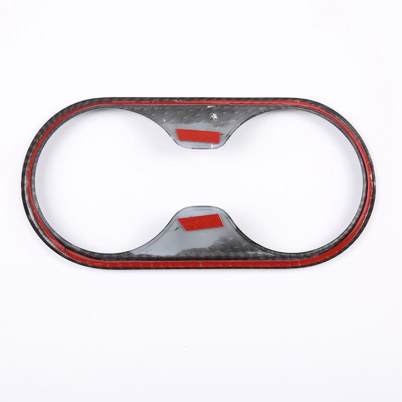 A87Q-Car Carbon Fiber ABS Gear Water Cup Frame Cover Trim for Ford Ranger 2015- Car Interior