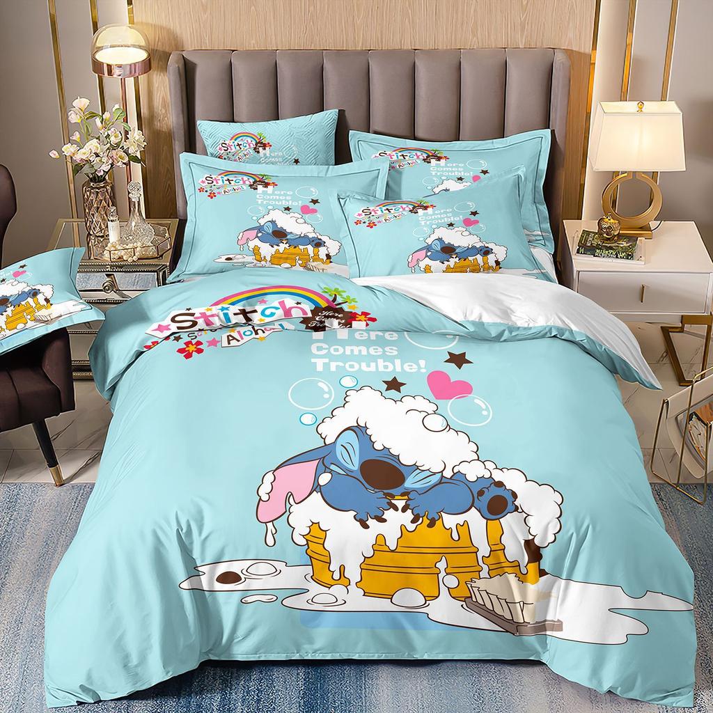 Digital Printing Three-Piece Cute Cartoon Quilt Cover 3D Bed Kit