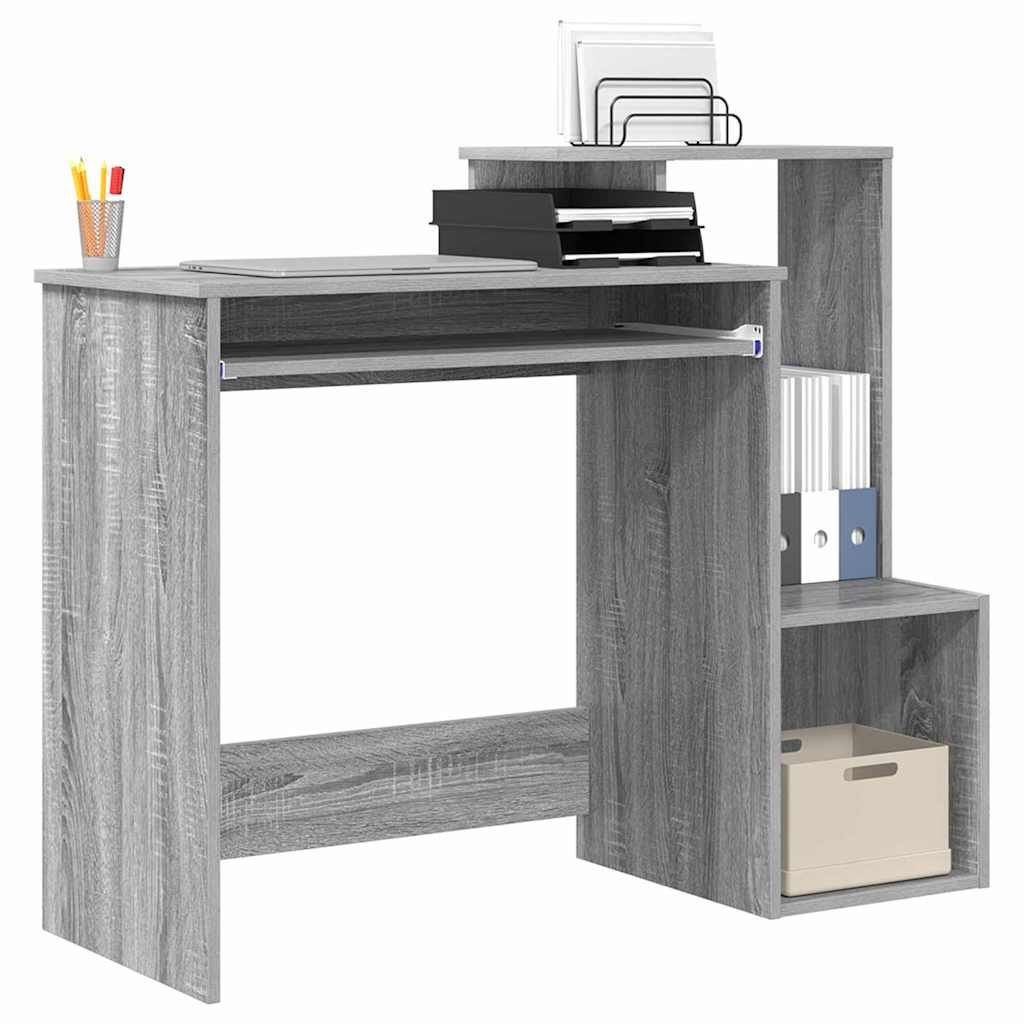 Desk Grey Sonoma 106 X 41 X 88.5 Cm Engineered Wood