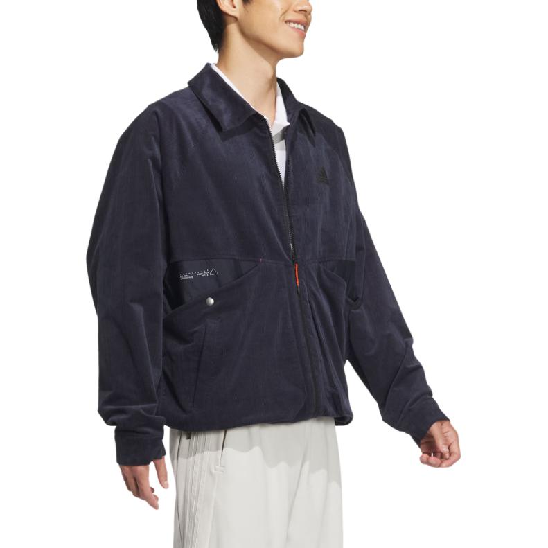 Adidas FW24 Tech Textured Series Workwear Style Sports Casual Jacket Men Jacket Legendary-Ink-Blue JI8686