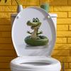 Cartoon Alligator Toilet Stickers, Waterproof Self-Adhesive Decals for Bathroom Decor