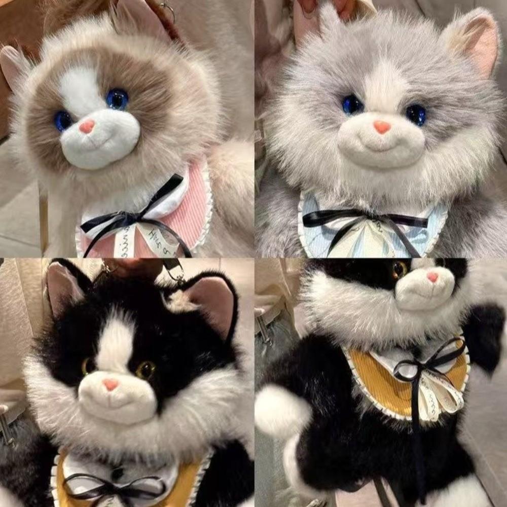 Soft Plush Plush Ragdoll Cat Backpack Simulated Ragdoll Cat Crossbody Bag Travel Storage