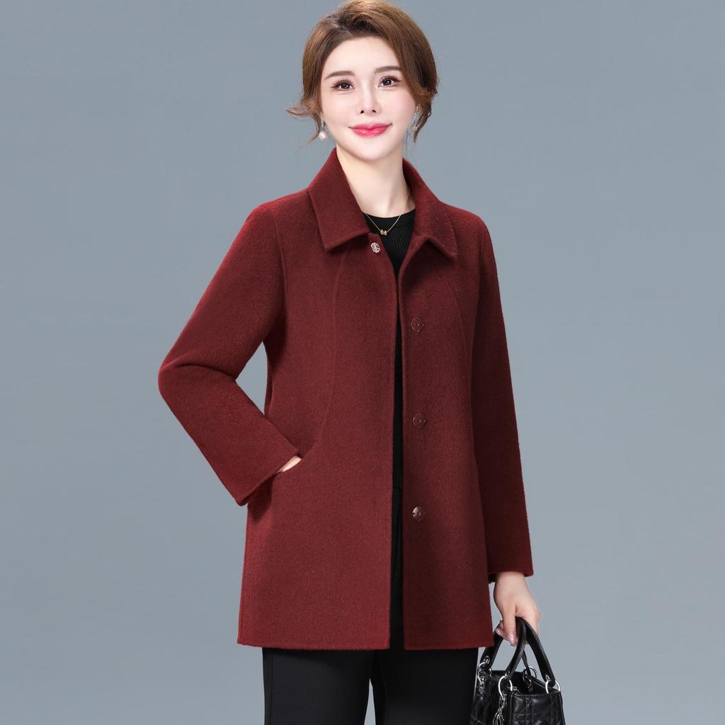 Double-Sided Cashmere Coat for Women - High-End Pure Wool Autumn & Winter Outerwear, Short Mid-Aged Women's Jacket