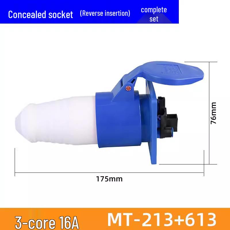 Waterproof Industrial Aviation Plug Socket: 16/32A Three-Phase Connector, 3-5 Pin, Recessed/Surface Mount Options