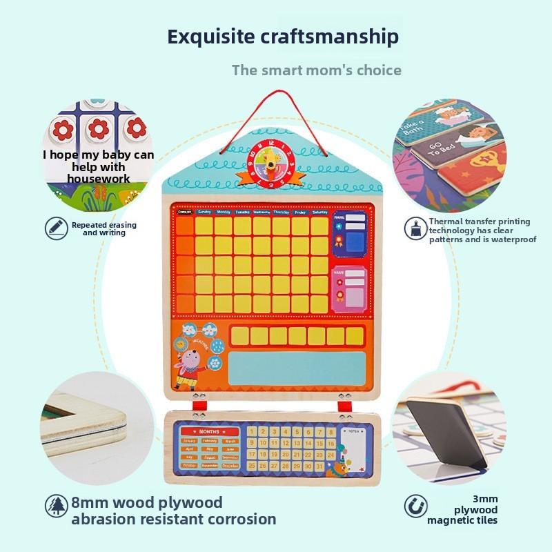 Wooden Kids Behavior Record Chart With Stickers For Early Education Self Control