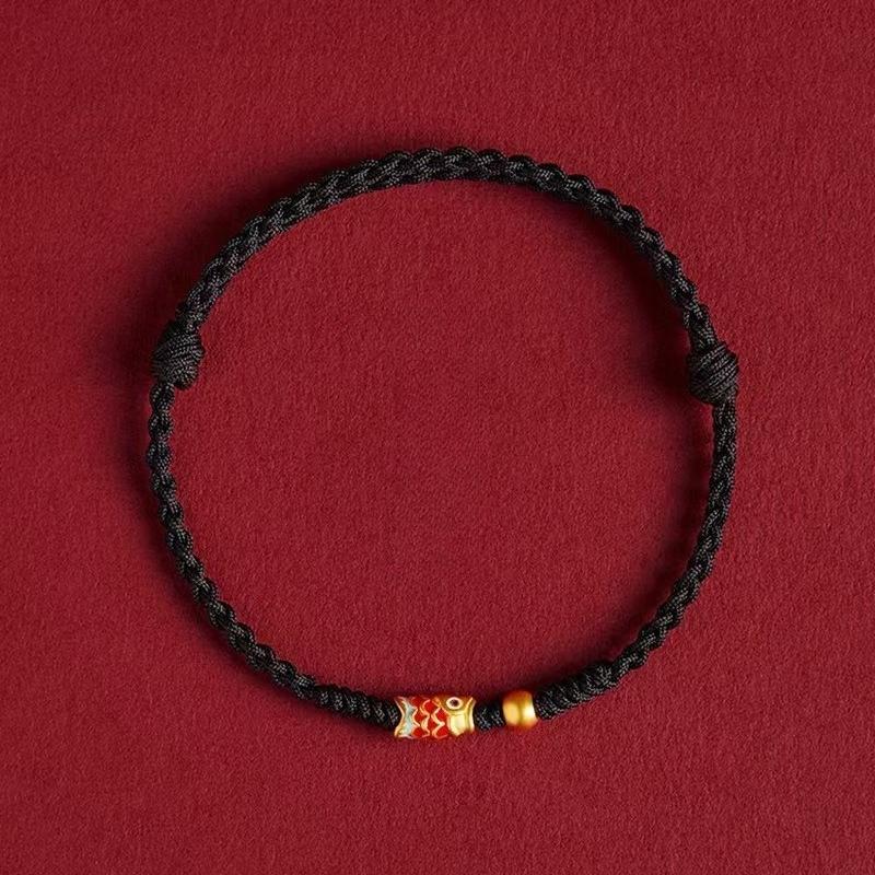 Koi Zodiac Year Red Rope Bracelet for Girls Woven with Hand Rope and Foot Chain As A Gift for Couples
