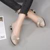 Fashion Korean casual shallow mouth single shoe women's summer new item bow frosted low heel rhinestone fashionable women's shoes