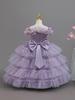 Little Girl's Princess Piano Performance Gown - Elegant High-End Wedding Tulle Cake Skirt Dress
