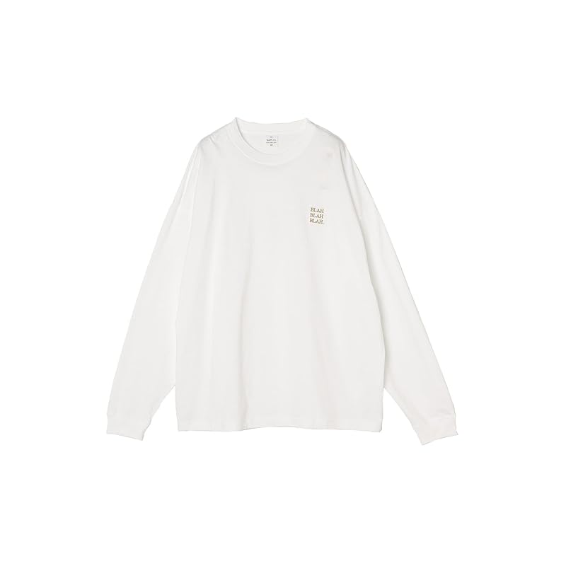 

[Ships Any] T-shirt BLAH BLAH. One point embroidery loose Ron T men s 712030050 light white M