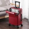 Front Opening Travel Suitcase with USB and Cup Holder
