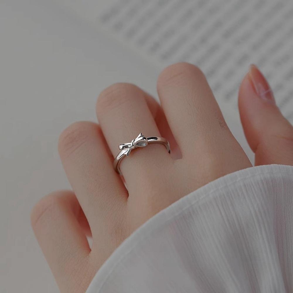 Anello Minimalista da Donna in Argento Sterling 925, Inossidabile, Anello Aperto di Alta Gamma per Dito Indice di Coppia