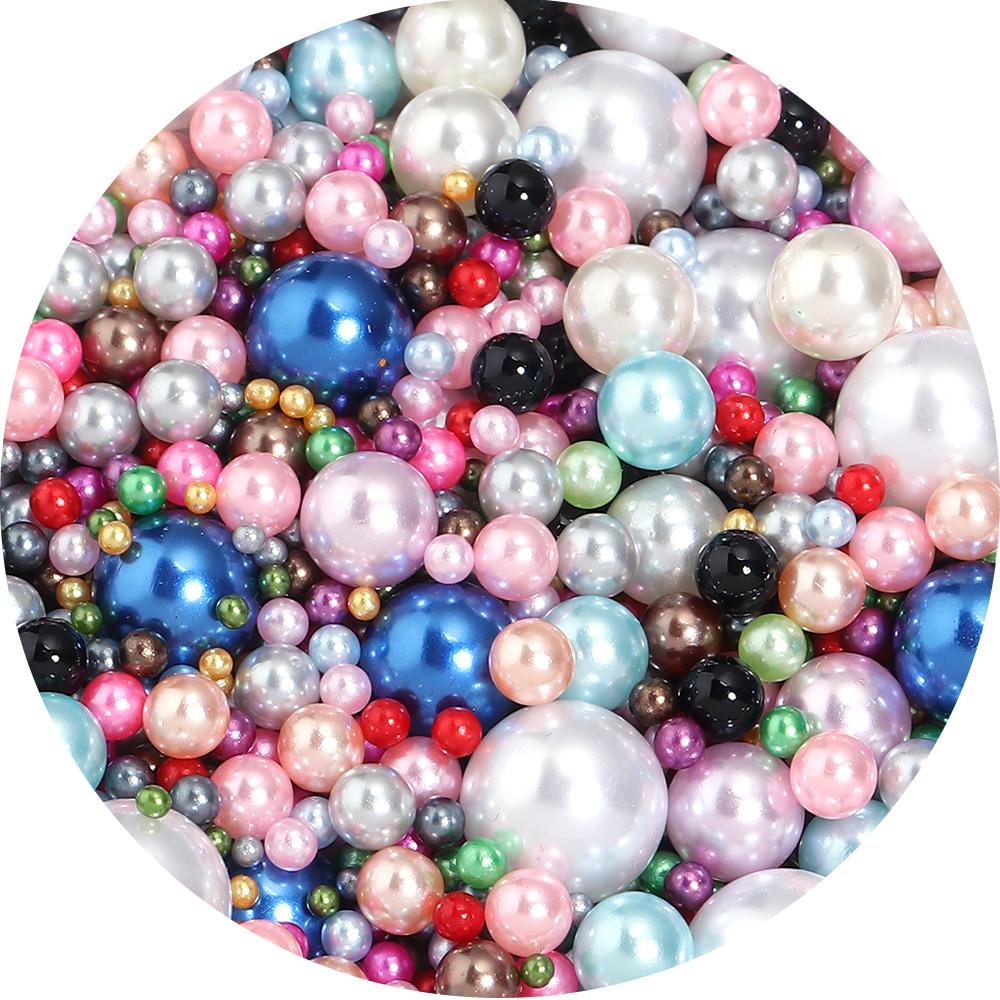 2-12mm No Hole ABS Imitation Pearl Beads Solid Color Round Spacer Loose Beads For DIY Jewelry Making Bracelet Accessory