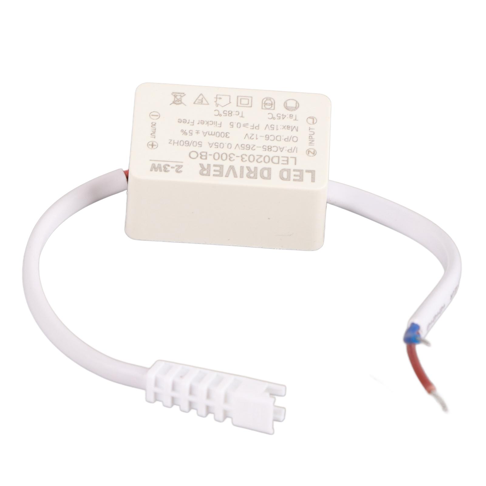 

LED Driver Constant Current 300mA High Power AC 85‑265V Output 6‑12V DC Connector for LED Lamp Products