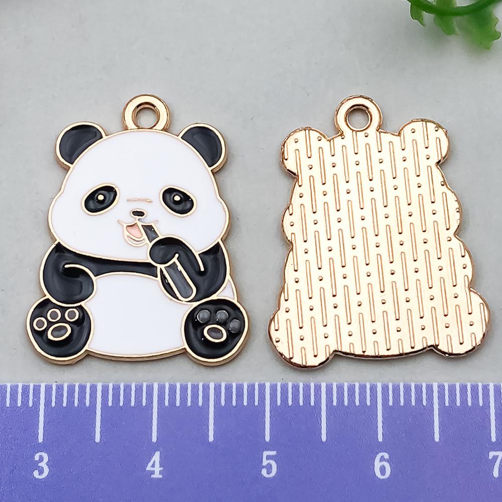 Panda Bamboo Oil Drop Alloy Earrings & Keychain Pendant Jewelry - Chinese Style Accessories