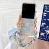 Custodia Per Xiaomi Mix Flip Fiori Freschi Verniciata Sensazione Goffrata Cinturino da Polso Antiurto Cover Rigida in PC Calotta