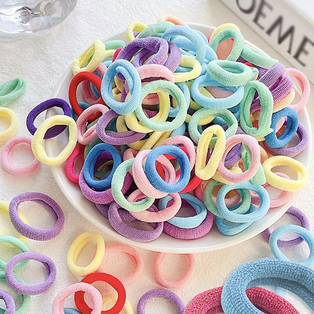200-Pack Elastic Bands Colored Hair Bands Hair Ties Elastic Collars Hair Ties Pastel (200 pieces)