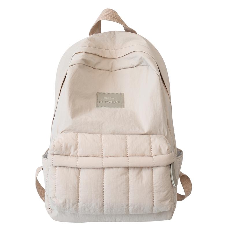 Student School Bag Men's Solid Color Backpack Women's Large Capacity Backpack