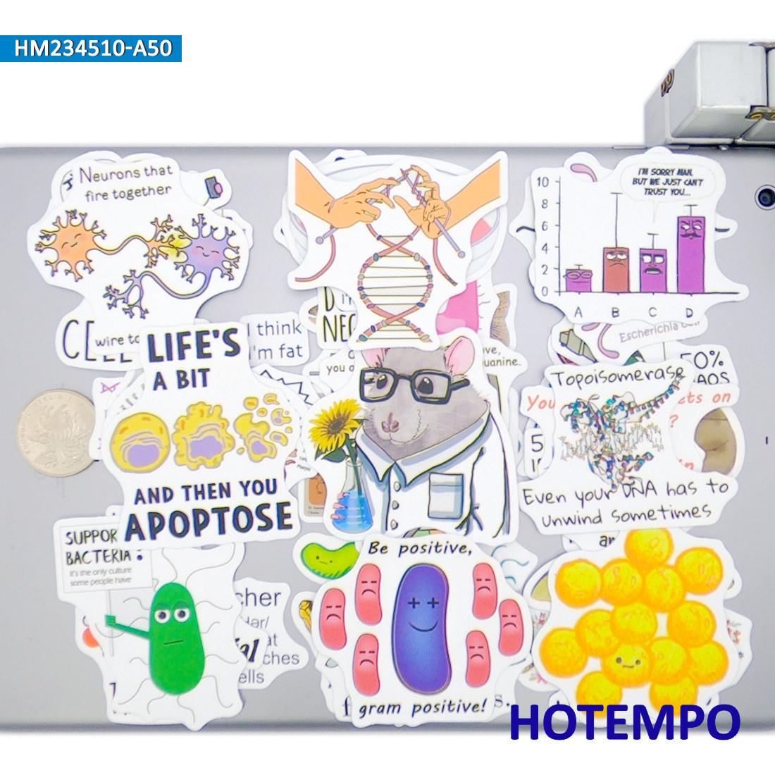 Biologie Stijl Stickers Set Schattige Levenswetenschap Graffiti Voor Scrapbook Bagage Laptop Auto Telefoon Grappige Sticker Pakket 203050 Stuks
