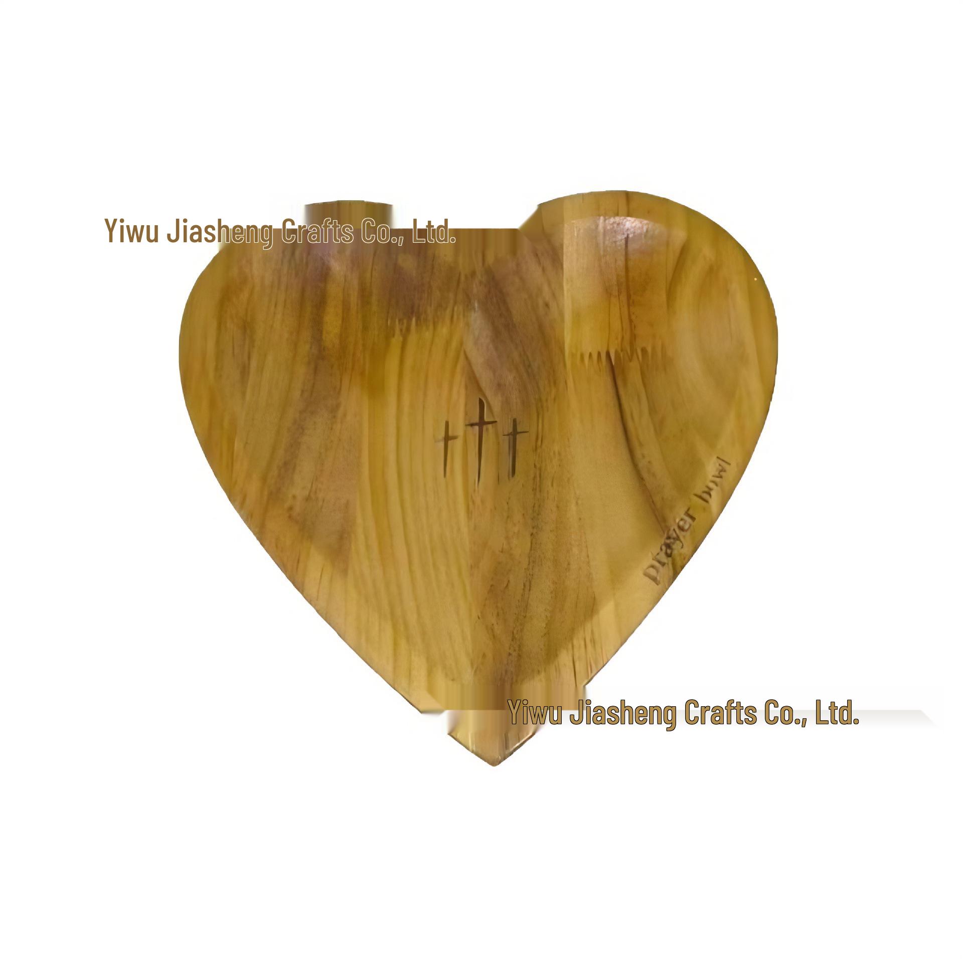 Wooden Heart-Shaped Halloween Prayer Bowl with Ribbon Cards - Elegant Gift Craft