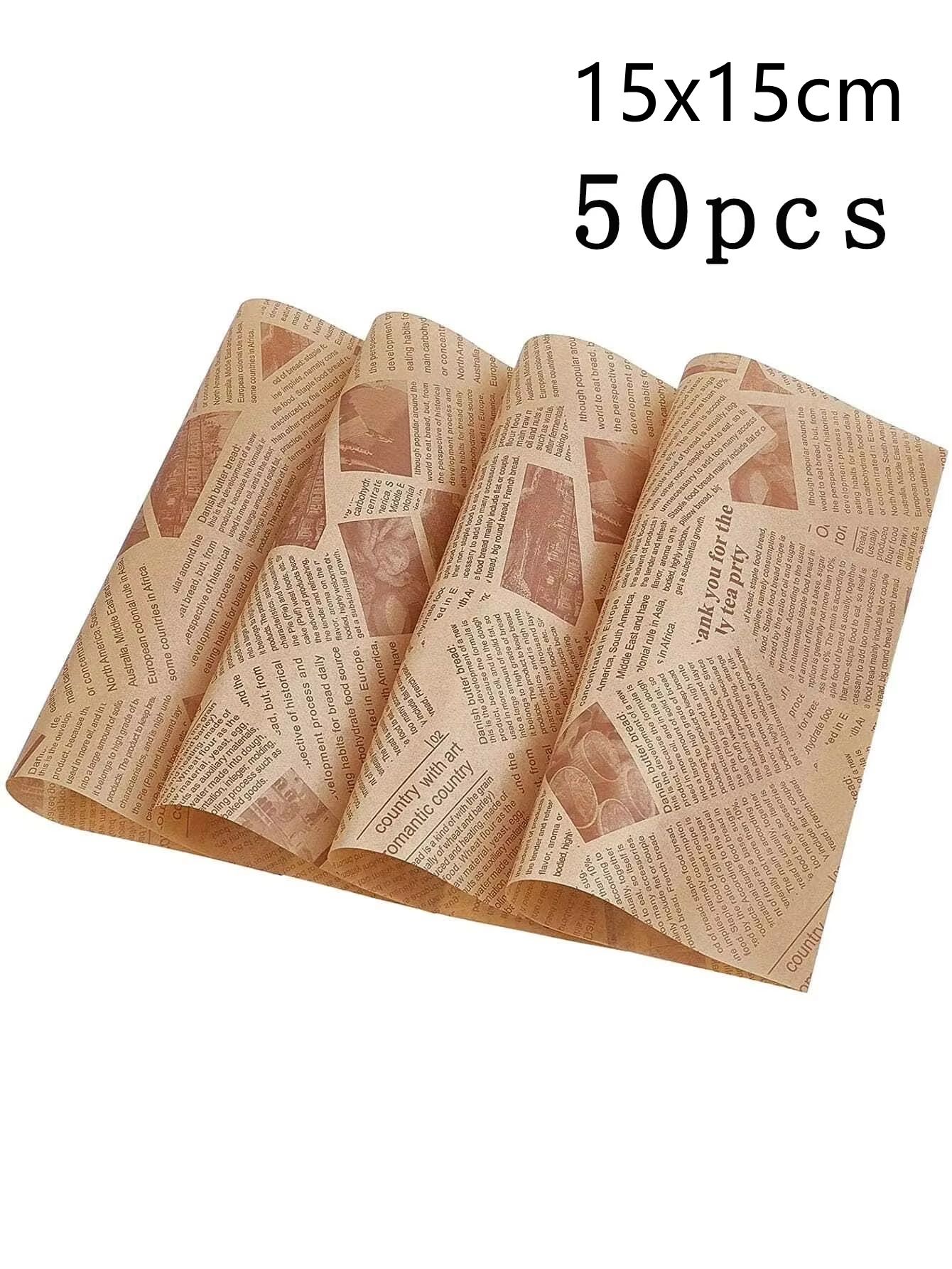 

100 шт. 15x15 см маслостойкая бумага пищевая упаковочная бумага для выпечки сэндвичей бургеров фри жареная еда упаковочная бумага коврик для тарелок аксессуары