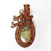 89.90 Ct Certified Natural Jasper Oval Shape Copper Wrapped Pendant For Him