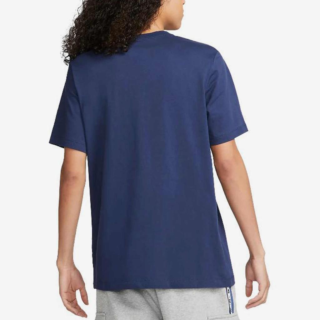 Nike Logo Crew Neck Pullover Short Sleeve T-Shirt Men Tops Navy-Blue AR5007-410