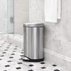Simplehuman CW1835 6L Semi-Round Step Can with Pedal Lid, Soft-Close Stainless Steel Trash Can