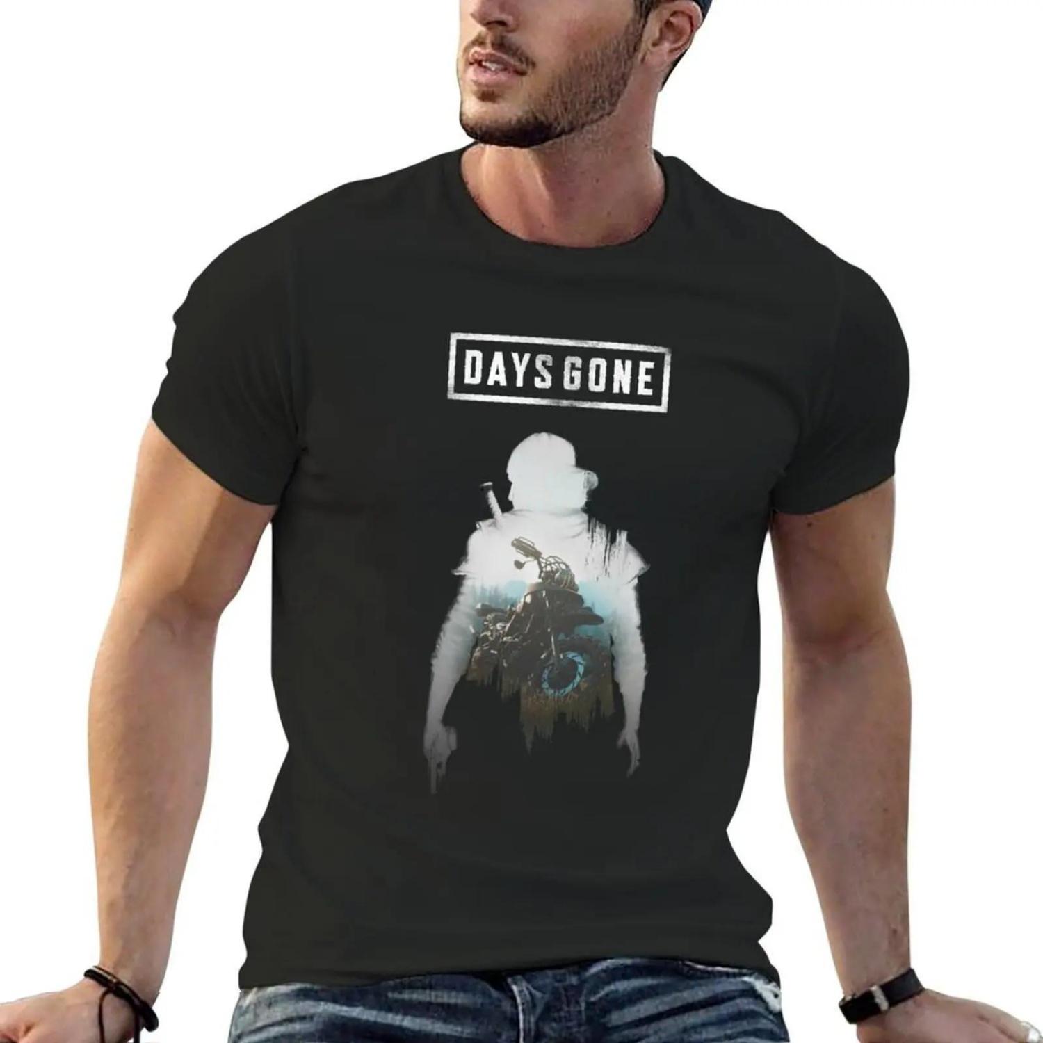 Days Gone T-Shirt Plus Sizes Cute Tops Mens Graphic T-shirts Pack S чёрный