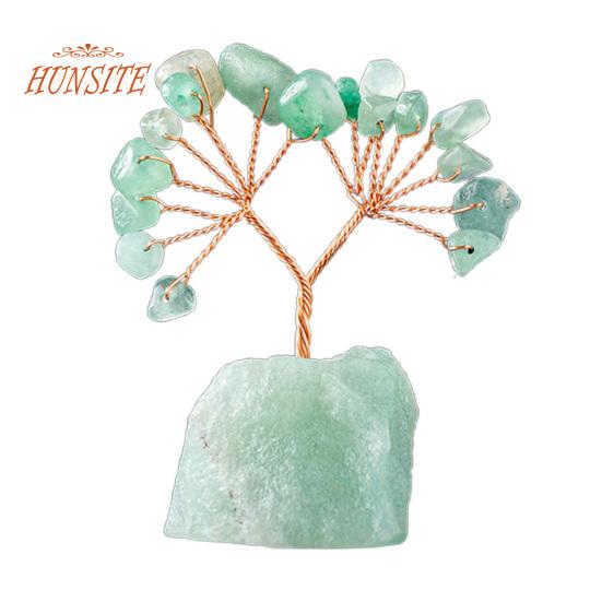 Barevná ozdoba stromu z přírodního kamene se základnou, strom peněz s pozitivní léčivou energií