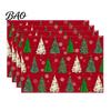 Christmas Table Mat 4Pcs Linen Placemat Set, Cartoon Snowman Gingerbread Gnome Durable Mats Mat, Heat Resistant Place for Holiday Party Placemats