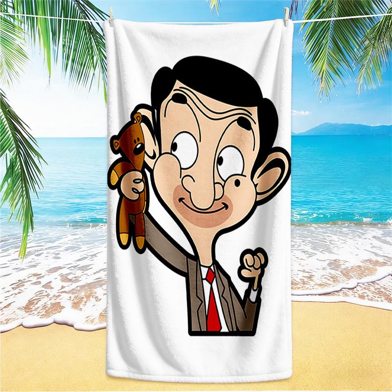 1pz Telo Mare Avventure Video di Mr Bean, Telo Mare Assorbente ad Asciugatura Rapida, Telo Mare per Sport all'Aperto Nuoto, Morbido e Confortevole Y73044