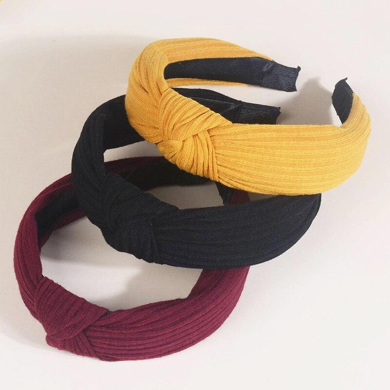 

3 шт. повязки на голову с узлом для женщин и девочек, однотонные повязки для волос, простые повязки для волос с перекрещенным узлом, головные уборы, аксессуары для волос для женщин