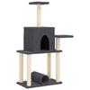 VidaXL Cat Tree with Sisal Scratching Posts Dark Grey 122 Cm 172090